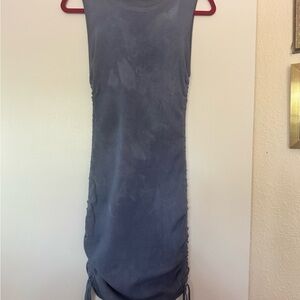 Lioness Military Minds Knit Sleeveless Navy Blue Ruched Side Tank Dress size LG